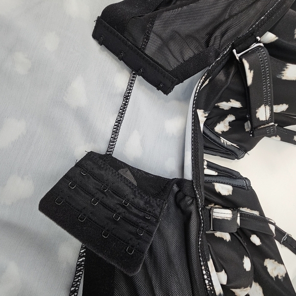 Swim by Cacique 42F Balconette Tankini Top Black White Dot Lane Bryant NWT - Picture 9 of 16